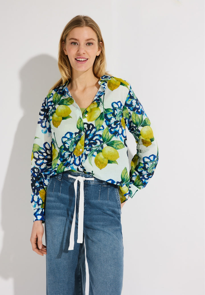 Printed CO-Voile Shirt Blouse, lemon print 5041 Bild 3
