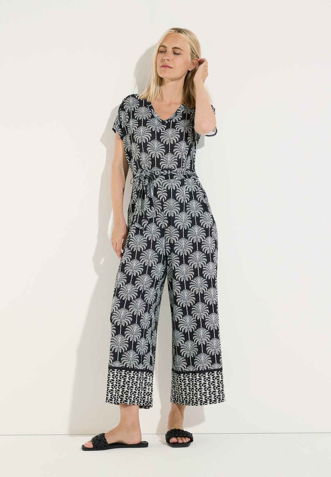 Printed Slinky Overall, twotone palm print with border 2790 Bild 3