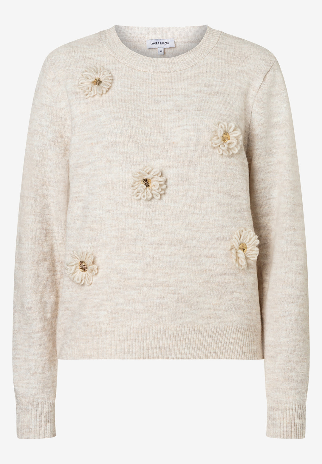 Pullover with Flowers, powder creme melange 0038 Bild 1