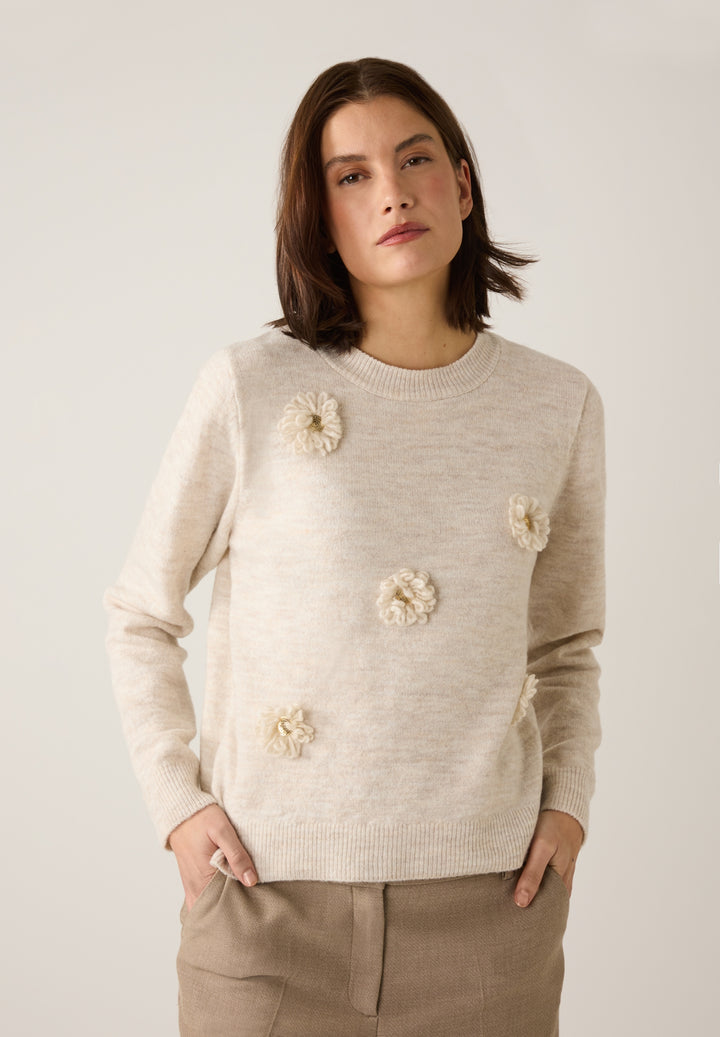 Pullover with Flowers, powder creme melange 0038 Bild 3