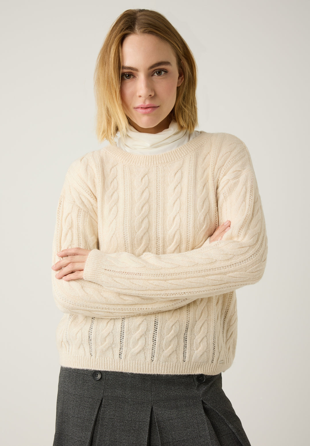Pullover with Structure, powder creme melange 0038 Bild 3