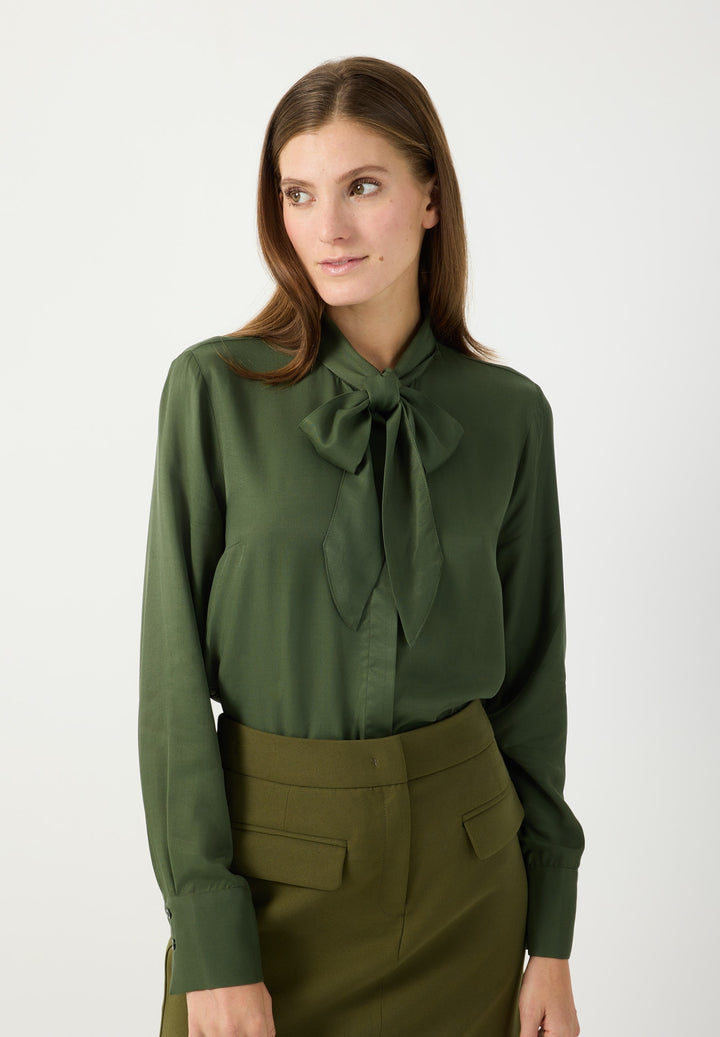 Pussycat Bow Blouse, forest green 0689 Bild 3