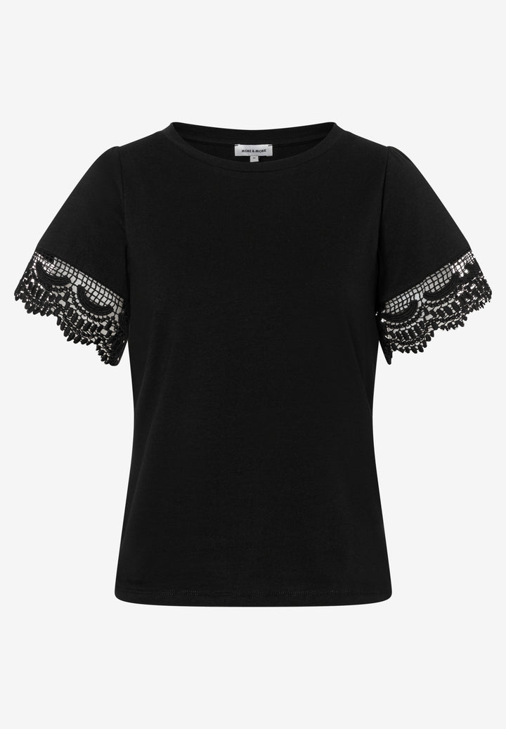 Shirt with Lace-Sleeve, black 0790 Bild 5