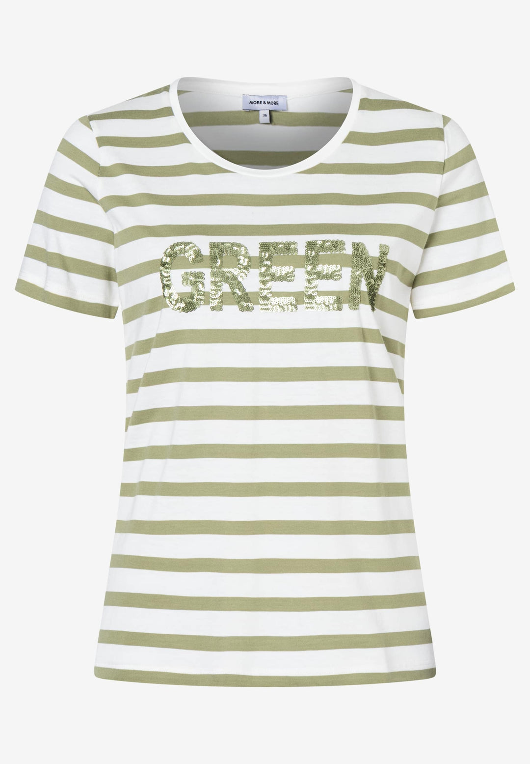 Shirt with Stripes and Artwork wit, irreguar stripe offwhite spring gre 2623 Bild 1