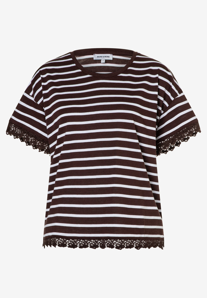 Shirt with Stripes, jersey stripe cool chocolate 2286 Bild 1
