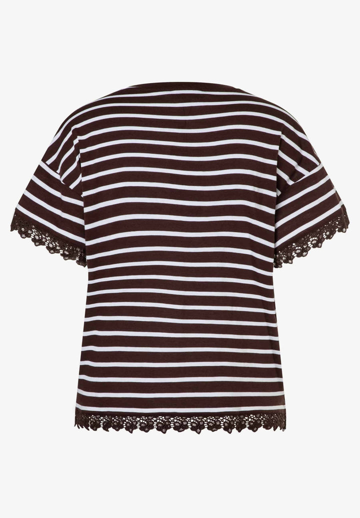 Shirt with Stripes, jersey stripe cool chocolate 2286 Bild 2