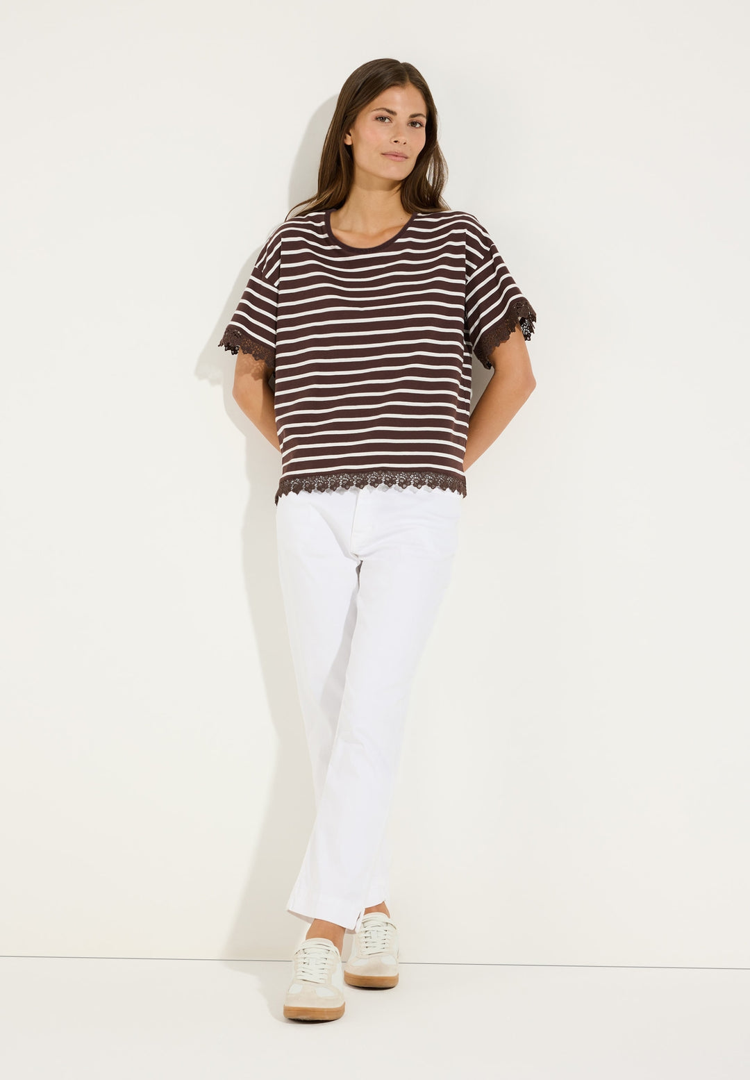 Shirt with Stripes, jersey stripe cool chocolate 2286 Bild 4
