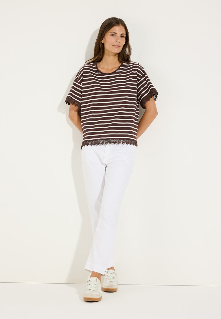 Shirt with Stripes, jersey stripe cool chocolate 2286 Bild 4