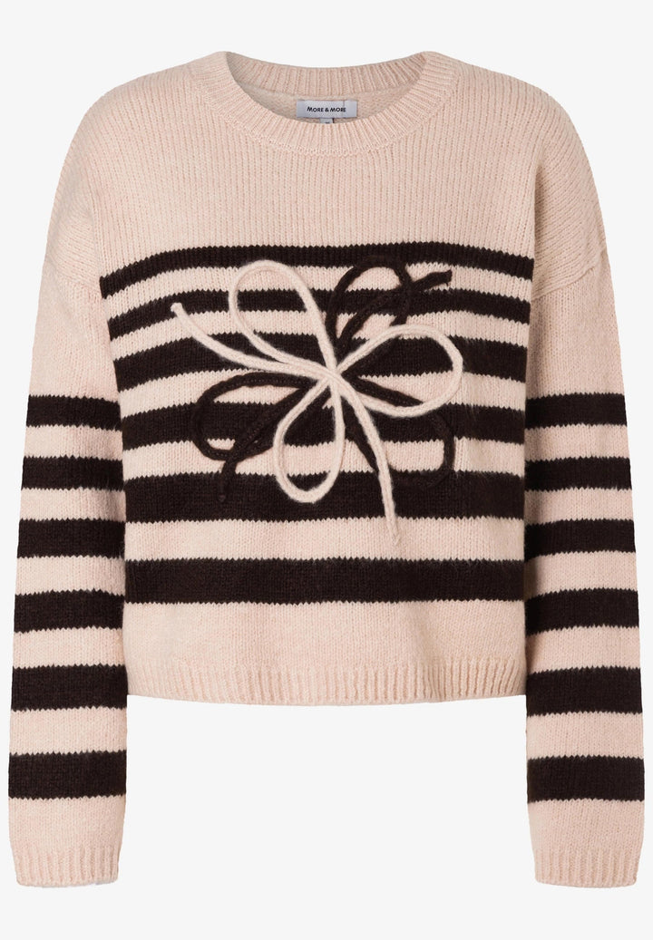 Striped Pullover with Artwork, knit stripes espresso brown powder 2031 Bild 1