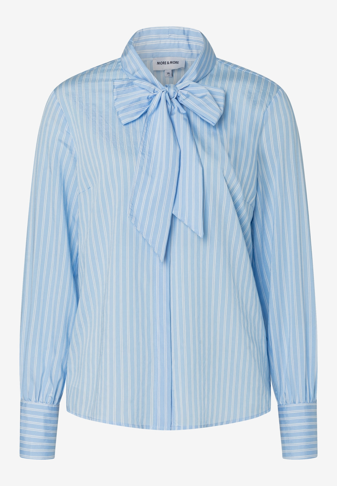 Striped Pussycat Bow Blouse, fresh skyblue white woven blouse st 2319 Bild 1