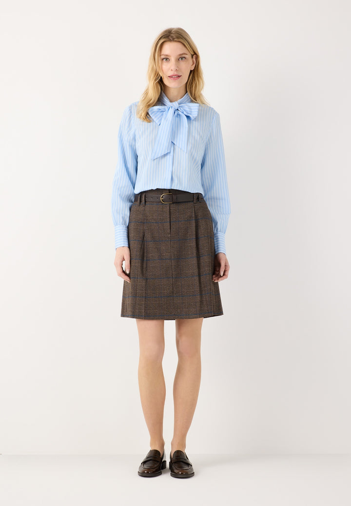 Striped Pussycat Bow Blouse, fresh skyblue white woven blouse st 2319 Bild 4