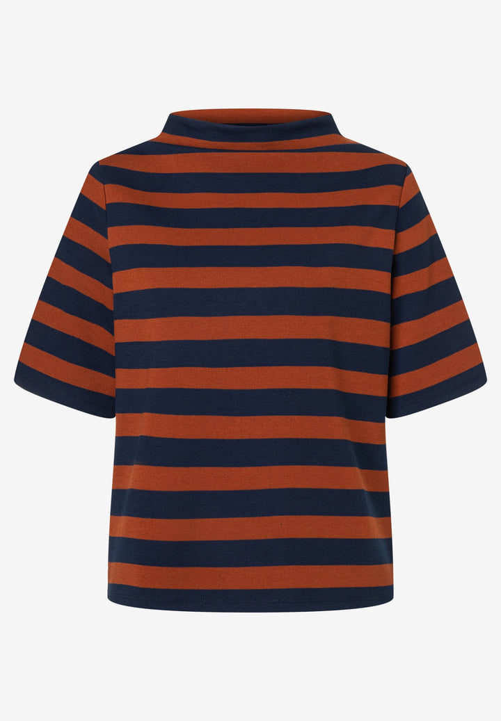 Striped Sweatshirt with Turtleneck, block stripe jersey cinnamon classi 2373 Bild 1