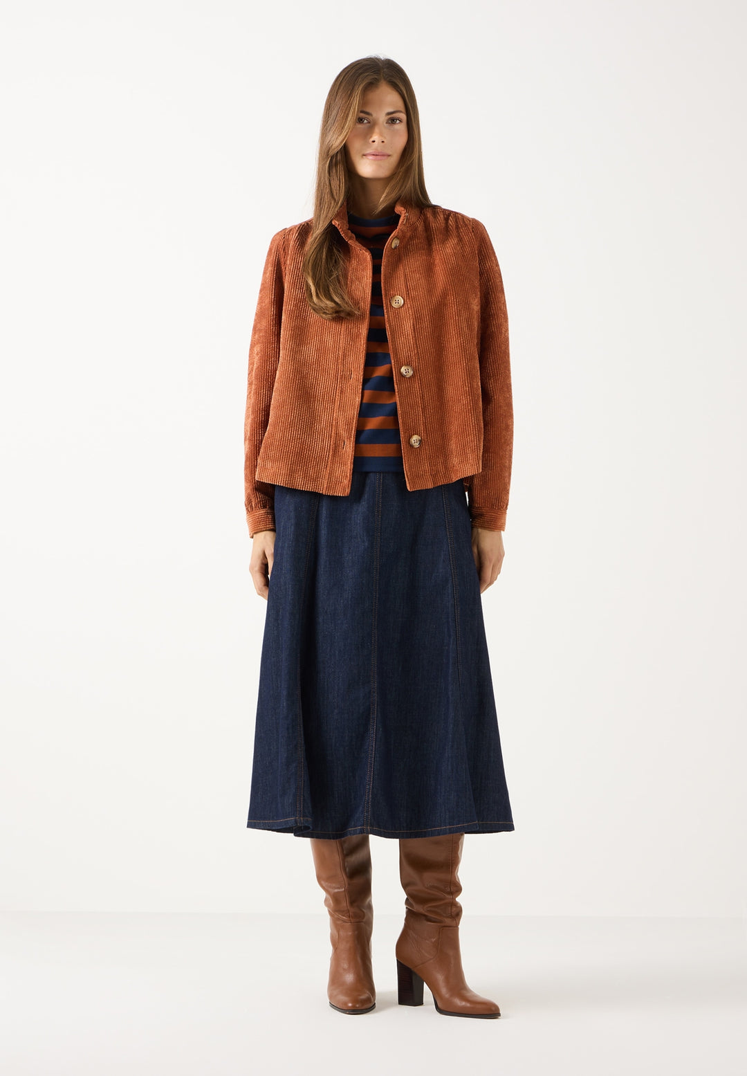 Striped Sweatshirt with Turtleneck, block stripe jersey cinnamon classi 2373 Bild 4