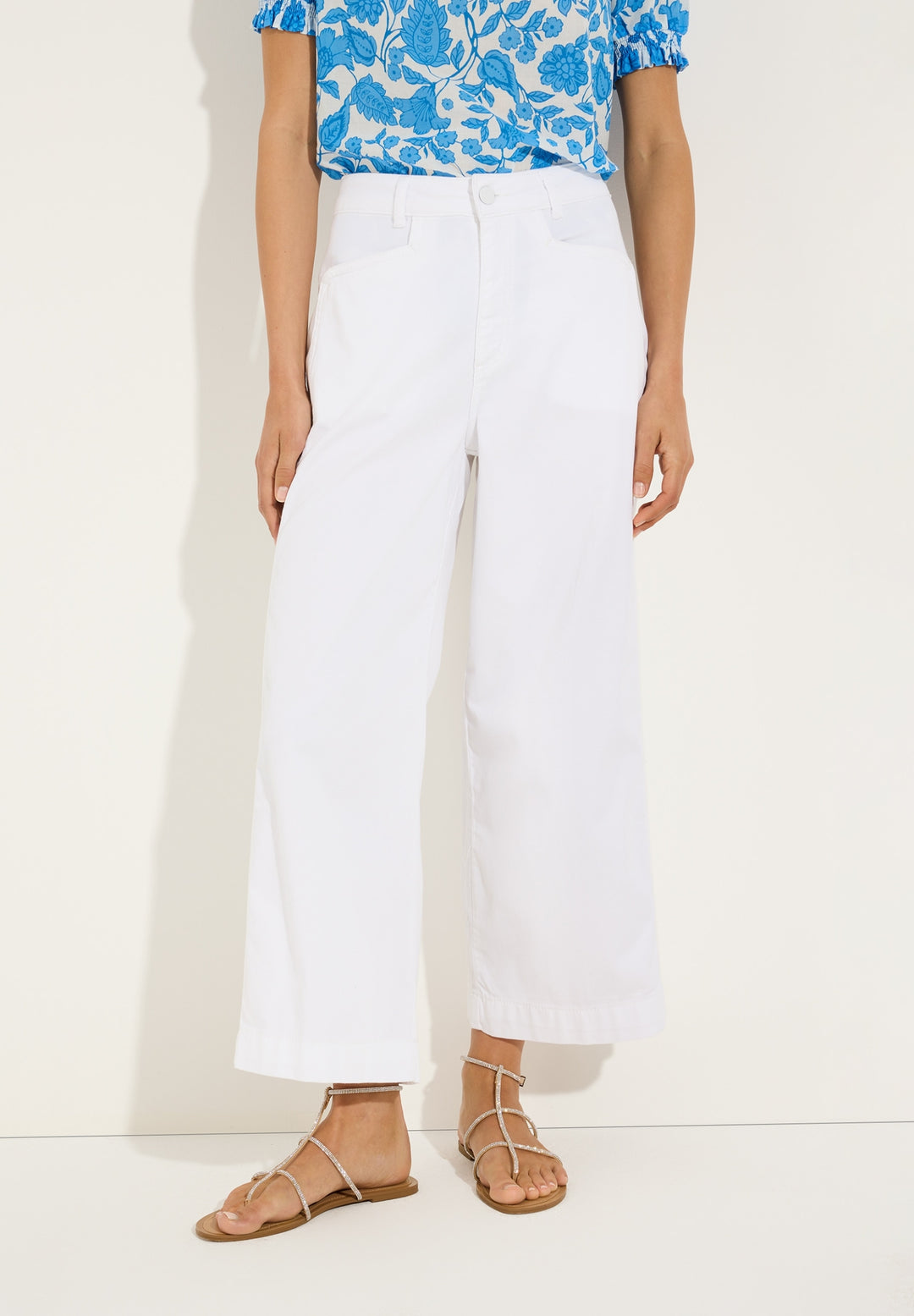 Structured Twill Culotte, white 0010 Bild 3