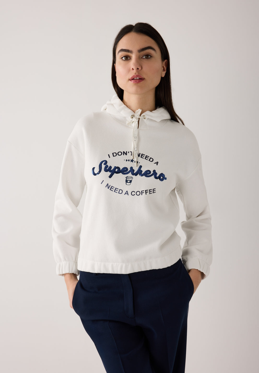 Sweatshirt with Hoody, off white 0041 Bild 3