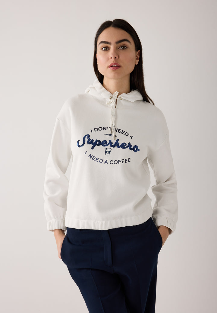 Sweatshirt with Hoody, off white 0041 Bild 3