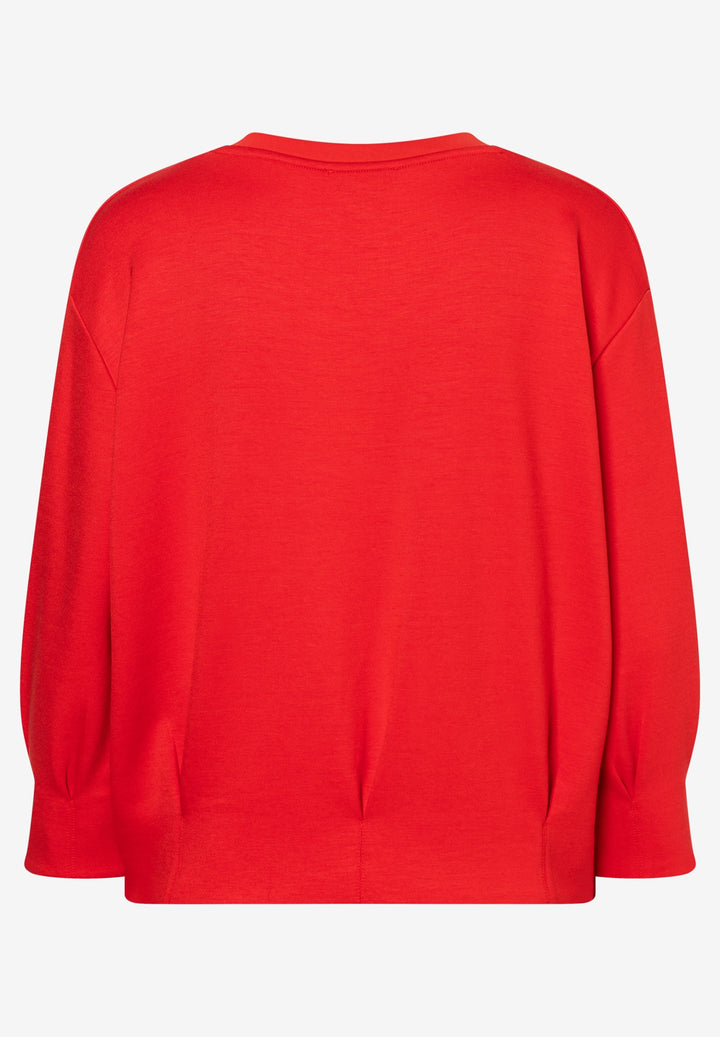Sweatshirt with Pleat-Details, tulip red 0539 Bild 2