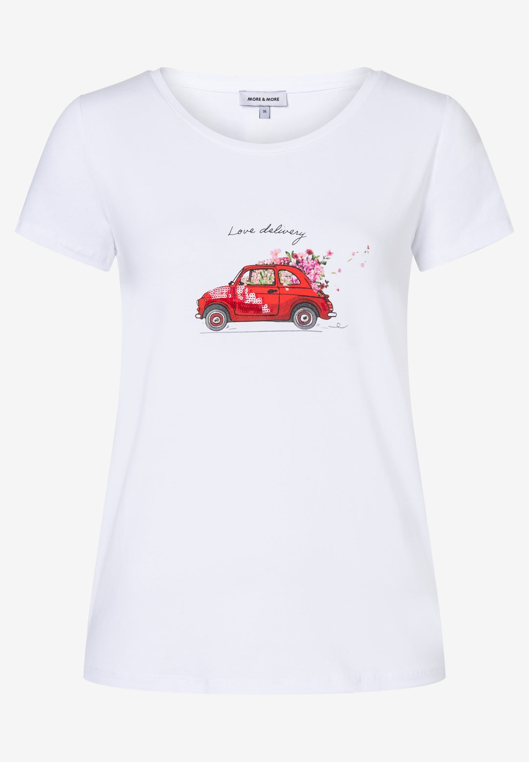 T-Shirt with Placement Print, white 0010 Bild 5