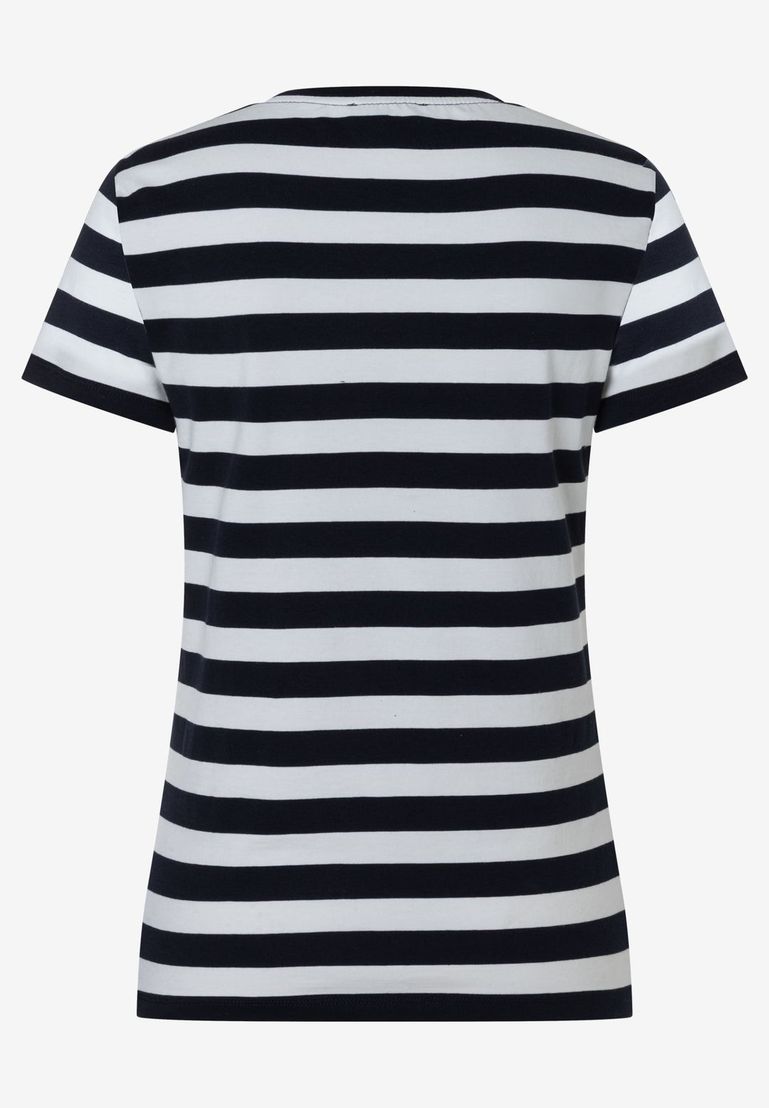 T-Shirt with Placement Print, marine offwhite regular stripe jers 2375 Bild 2