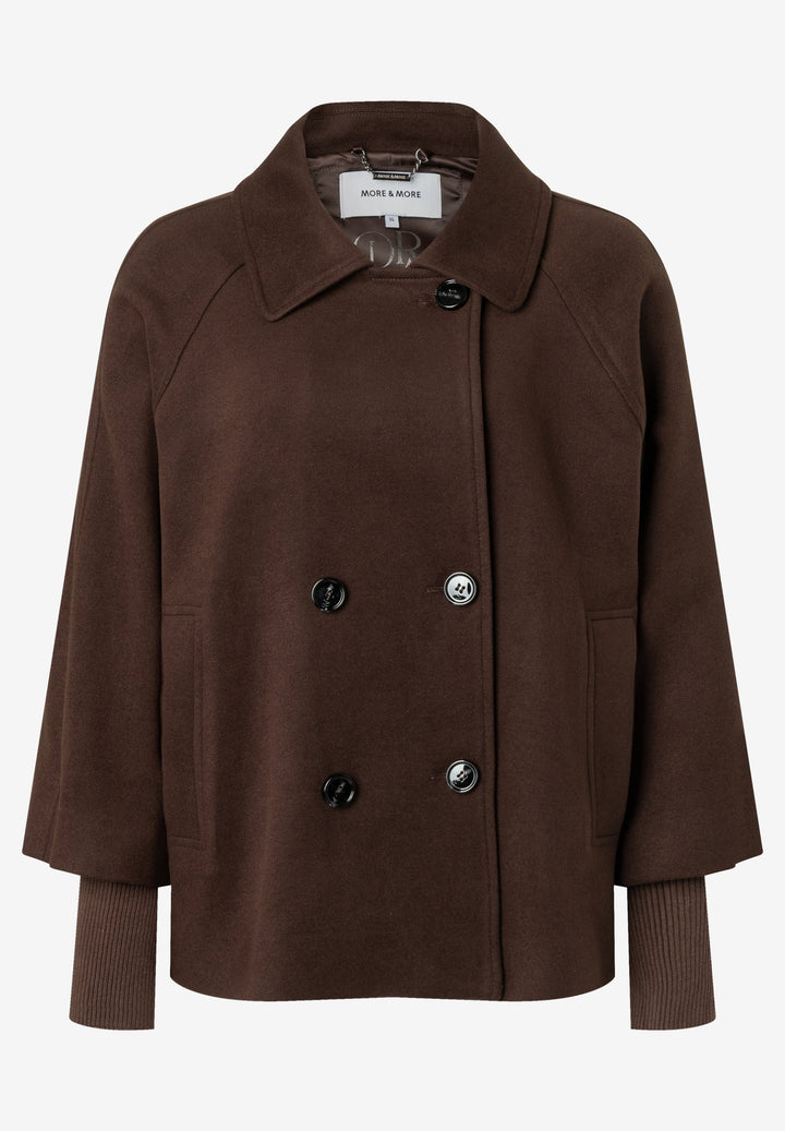 Velours A-Line Jacket With Knit De, espresso brown 0279 Bild 1