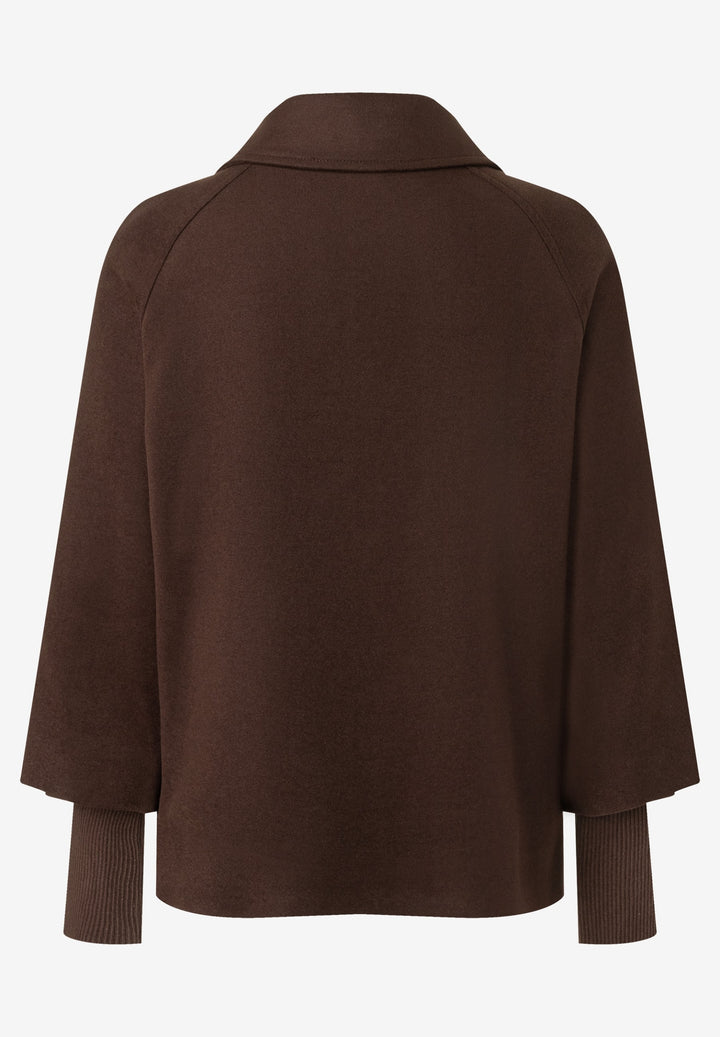 Velours A-Line Jacket With Knit De, espresso brown 0279 Bild 2