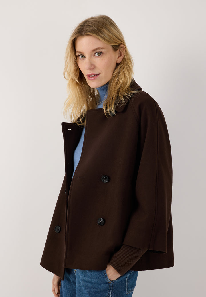 Velours A-Line Jacket With Knit De, espresso brown 0279 Bild 3