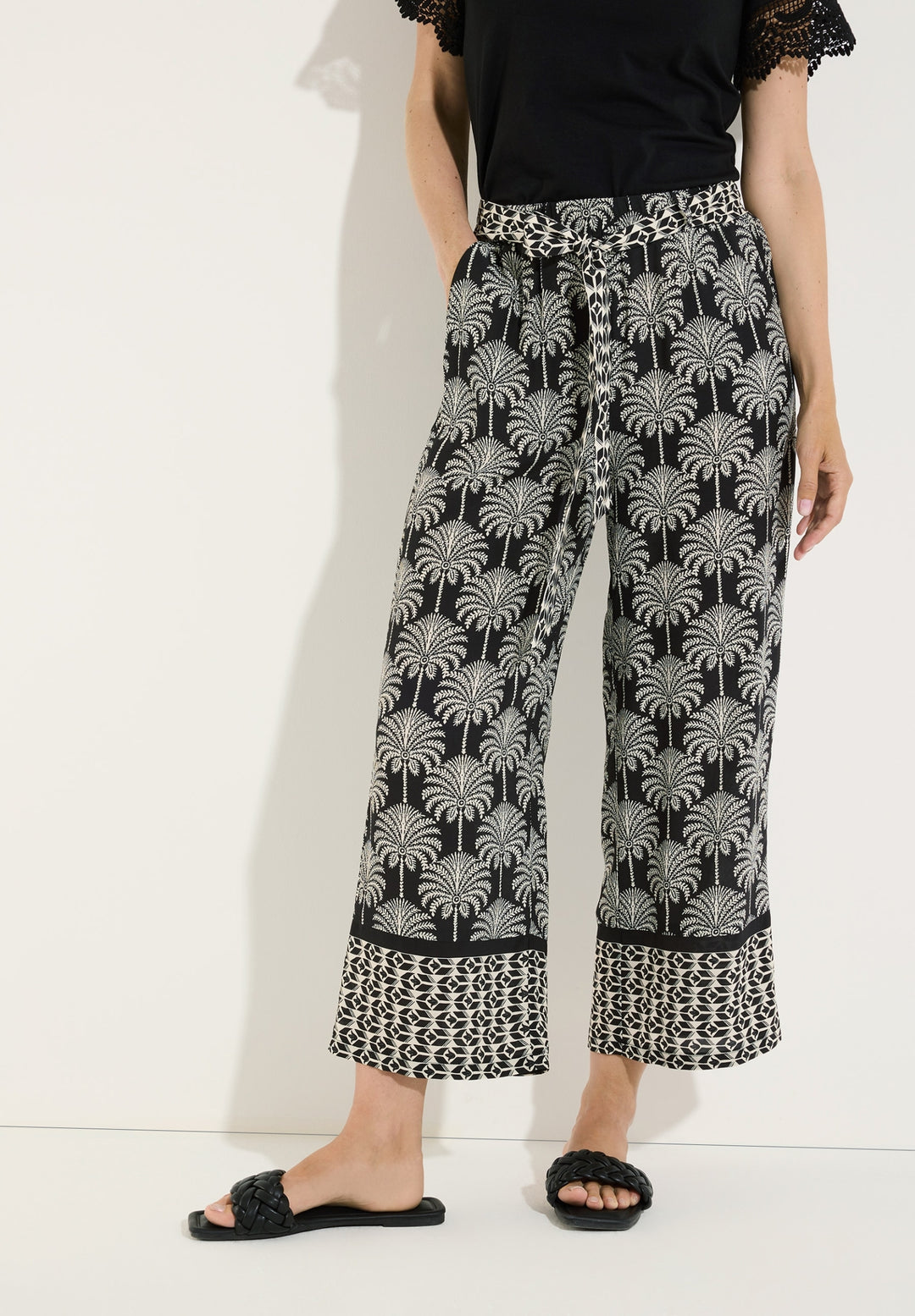 Viscose Print Culotte Pants, twotone palm print 2790 Bild 1