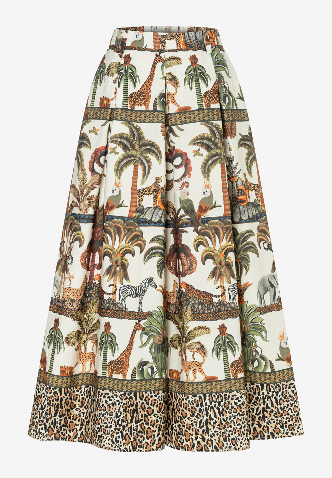 Wide Leg Poplin Pants, retro jungle print 4041 Bild 1