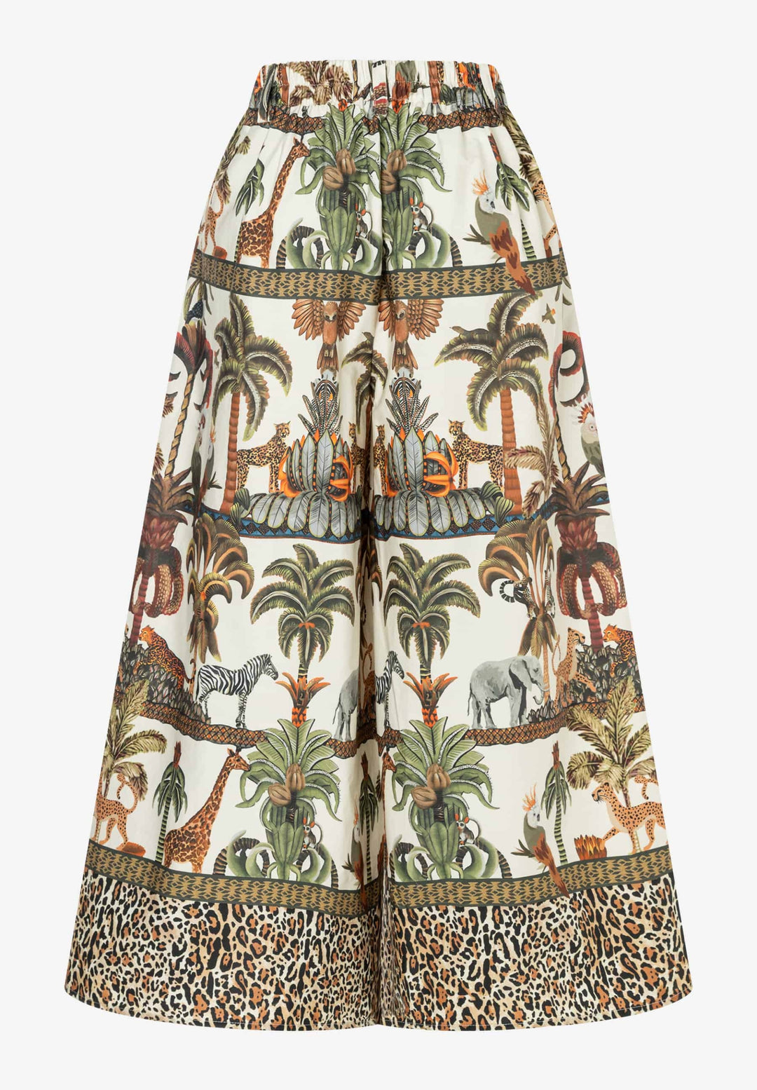 Wide Leg Poplin Pants, retro jungle print 4041 Bild 2