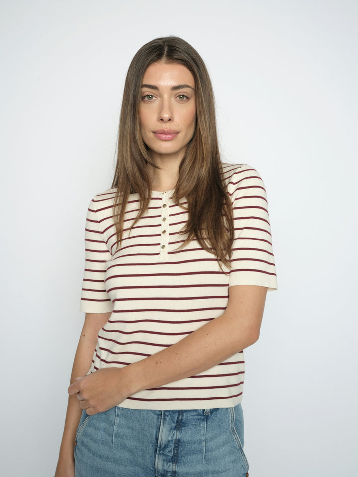 MMAliz Caliz Stripe SS Knit Cabernet Bild 3