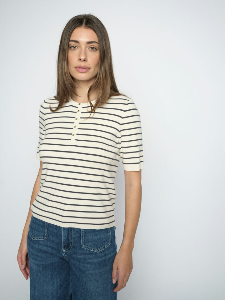 MMAliz Caliz Stripe SS Knit India ink Bild 3