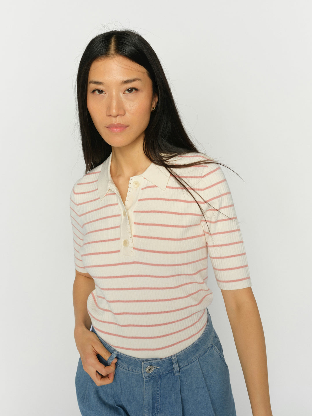 MMCaliz Stripe SS Knit Peachy Bild 3