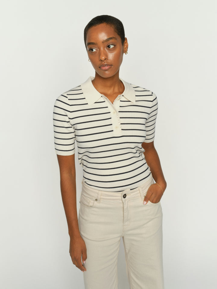 MMCaliz Stripe SS Knit Salute Navy Bild 3