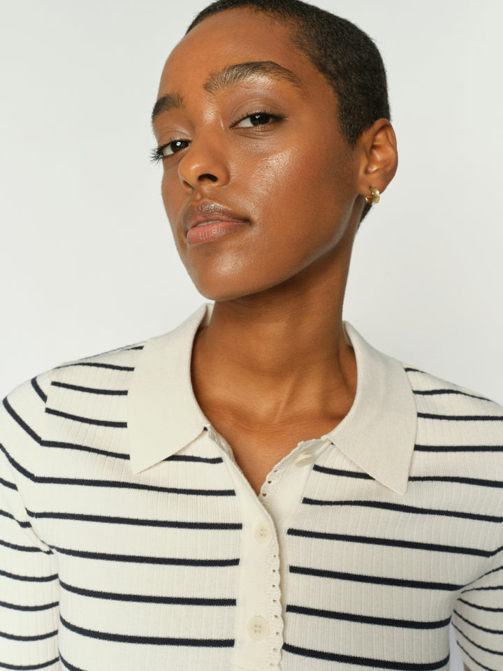MMCaliz Stripe SS Knit Salute Navy Bild 4