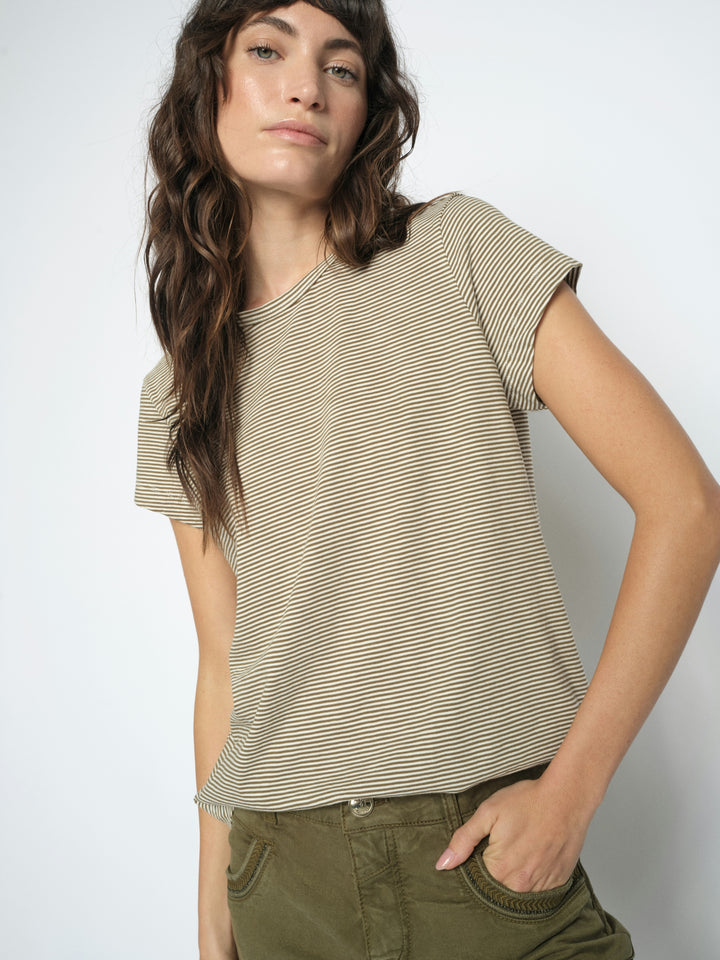 MMCampa O-SS Stripe Tee Burnt Olive Bild 3