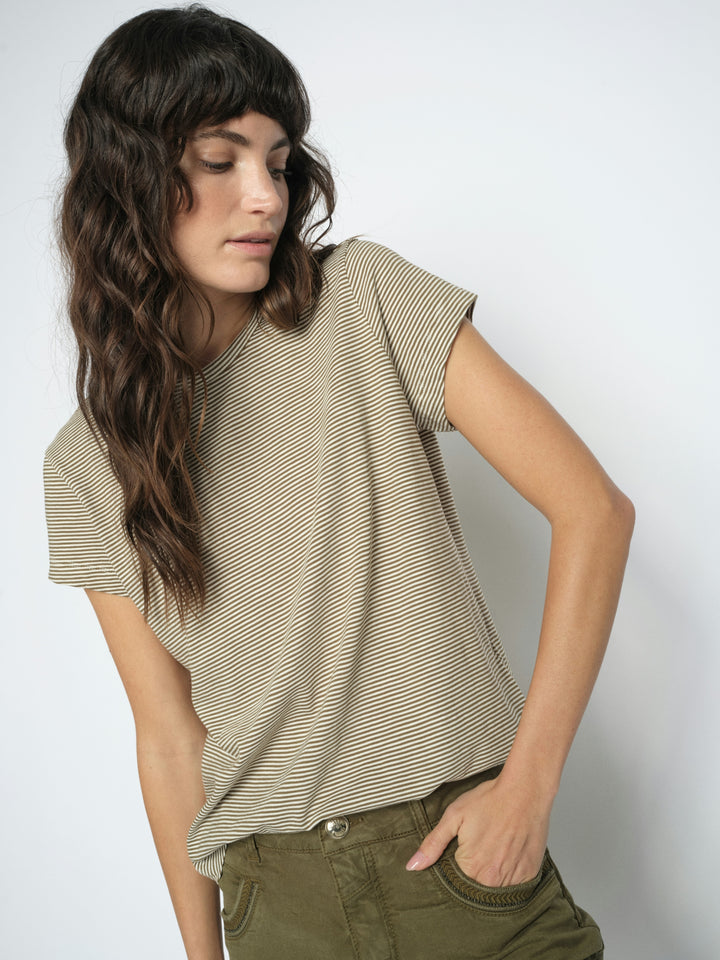 MMCampa O-SS Stripe Tee Burnt Olive Bild 4