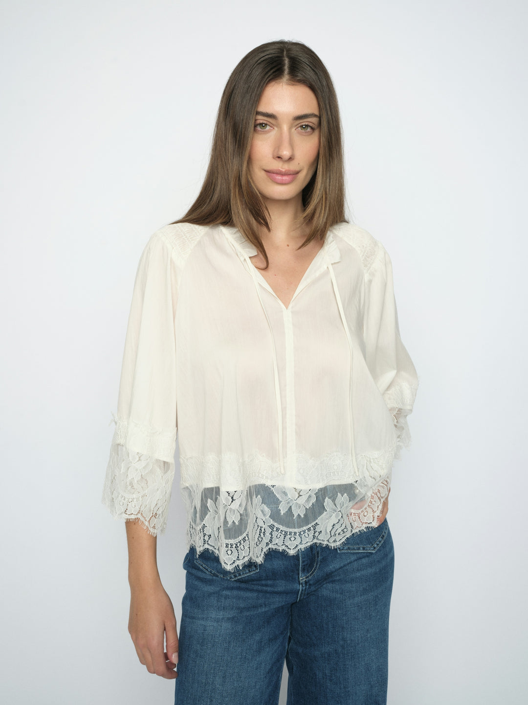 MMEisa Tess 3/4 Lace Blouse Ecru Bild 3