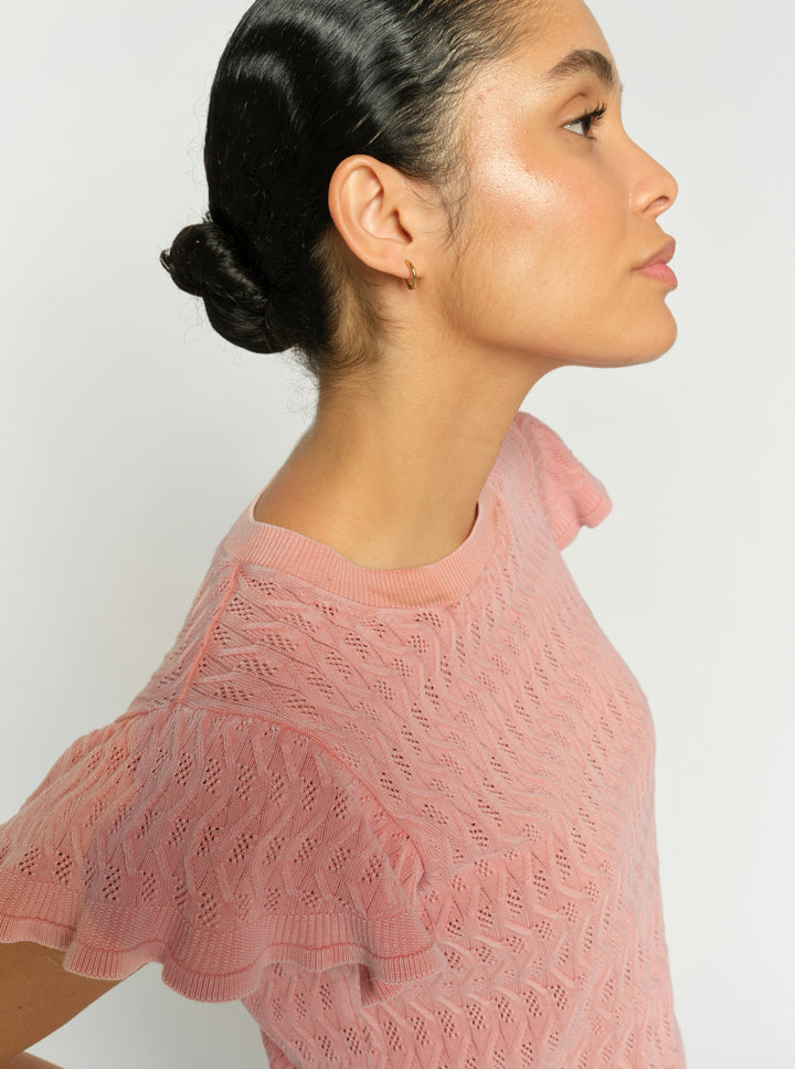 MMGanna Pattern O-Neck Knit Top Peachy Bild 4