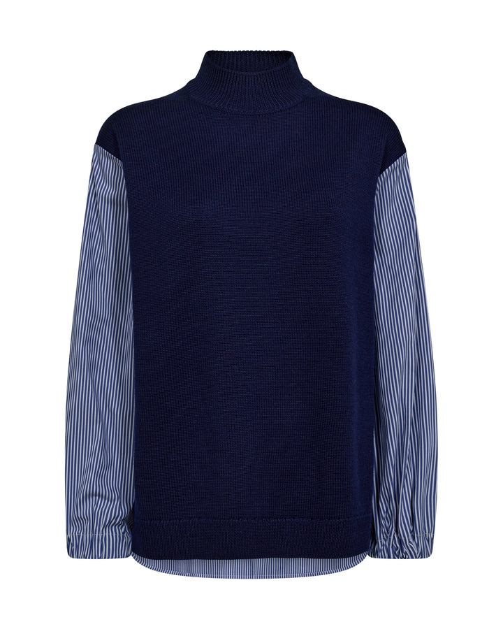 MMJuella LS Stripe Combi Knit Maritime Blue Bild 1