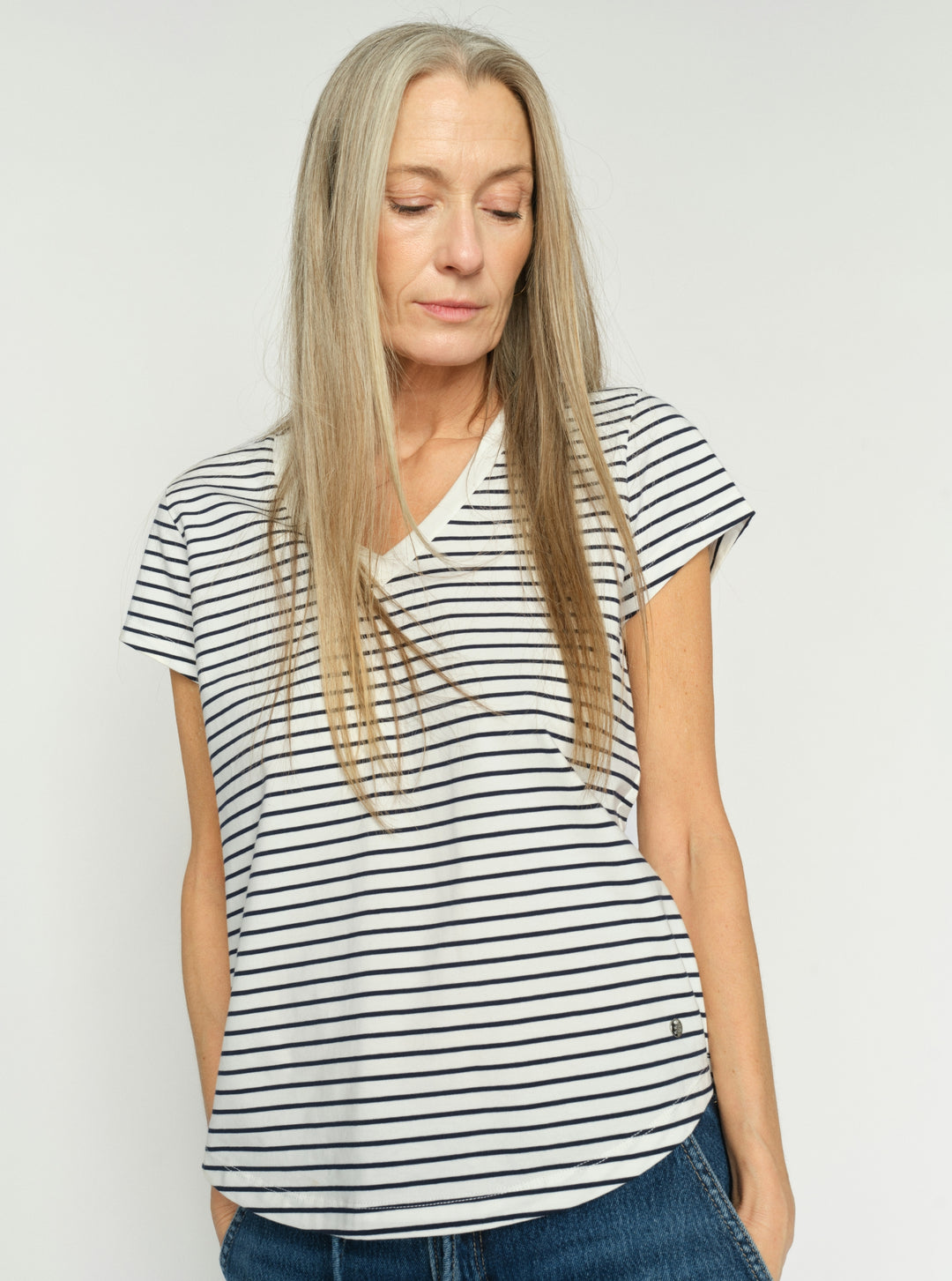 MMKala V-SS Stripe Tee Salute Navy Bild 4
