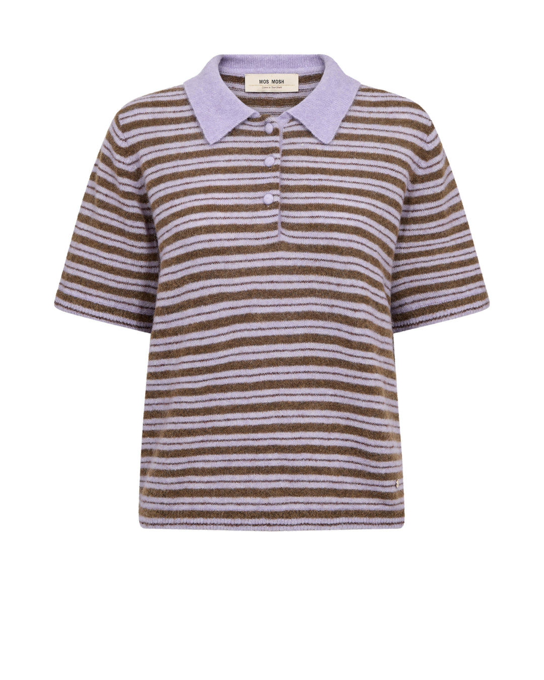 MMMilvi SS Stripe Polo knit Violet Tulip Bild 1