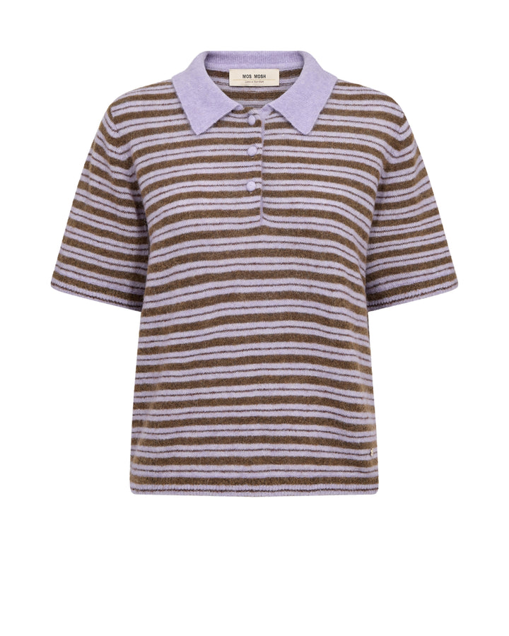 MMMilvi SS Stripe Polo knit Violet Tulip Bild 1