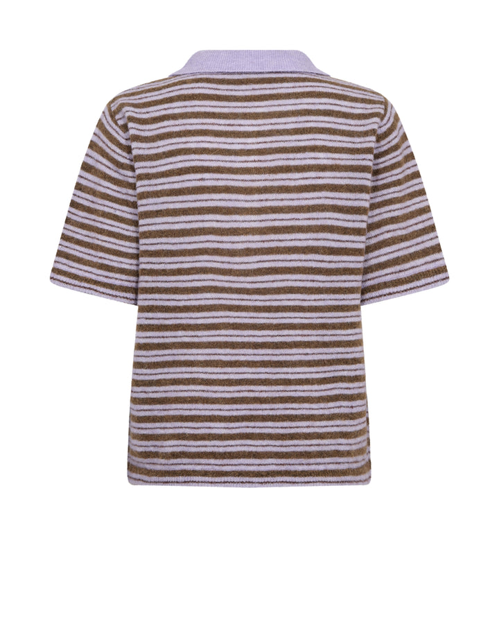 MMMilvi SS Stripe Polo knit Violet Tulip Bild 2