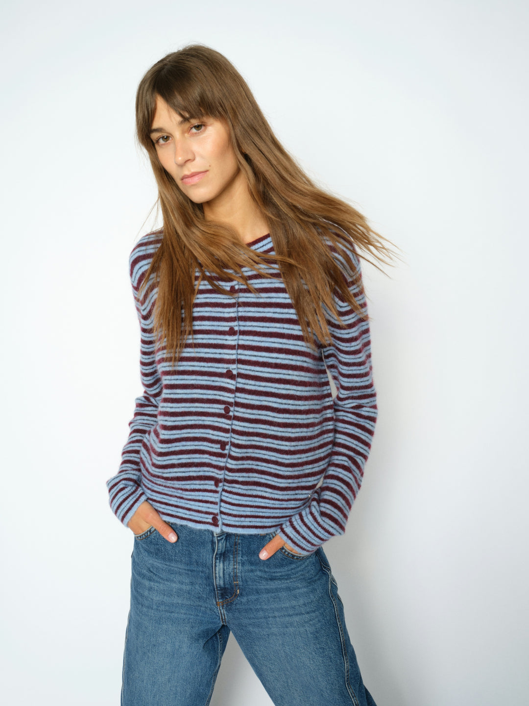 MMMilvi Stripe Cardigan Port Royale Bild 3