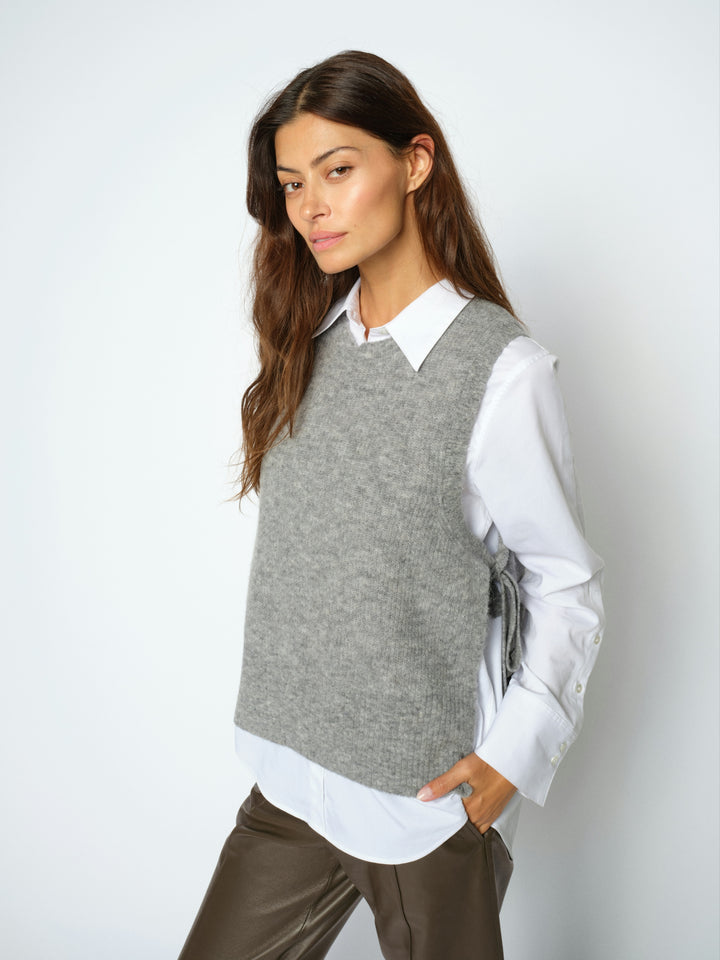 MMThora Tie Knit Vest Grey Melange Bild 3