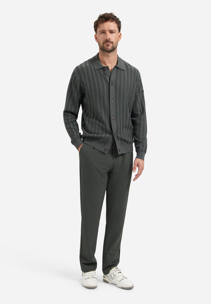 Cardigan Full Button Polo Jacquard, Dark Steel 124 Bild 3