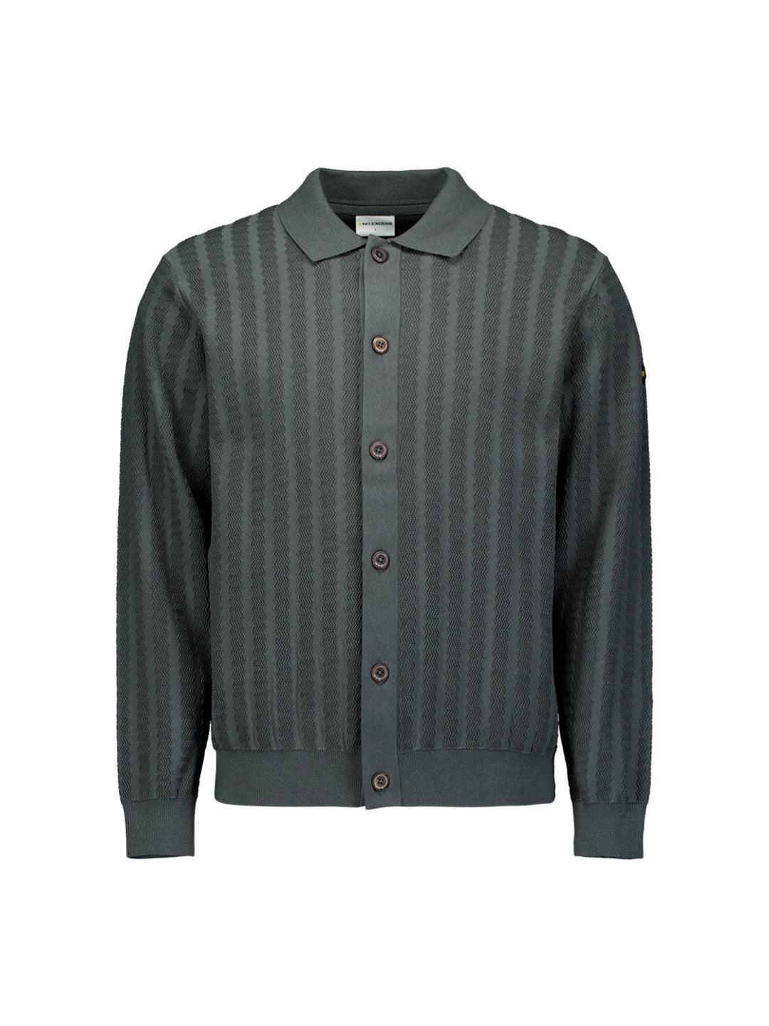 Cardigan Full Button Polo Jacquard, Dark Steel 124 Bild 5