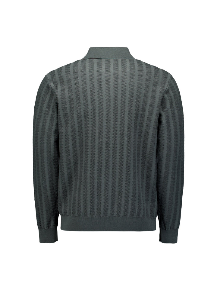 Cardigan Full Button Polo Jacquard, Dark Steel 124 Bild 6