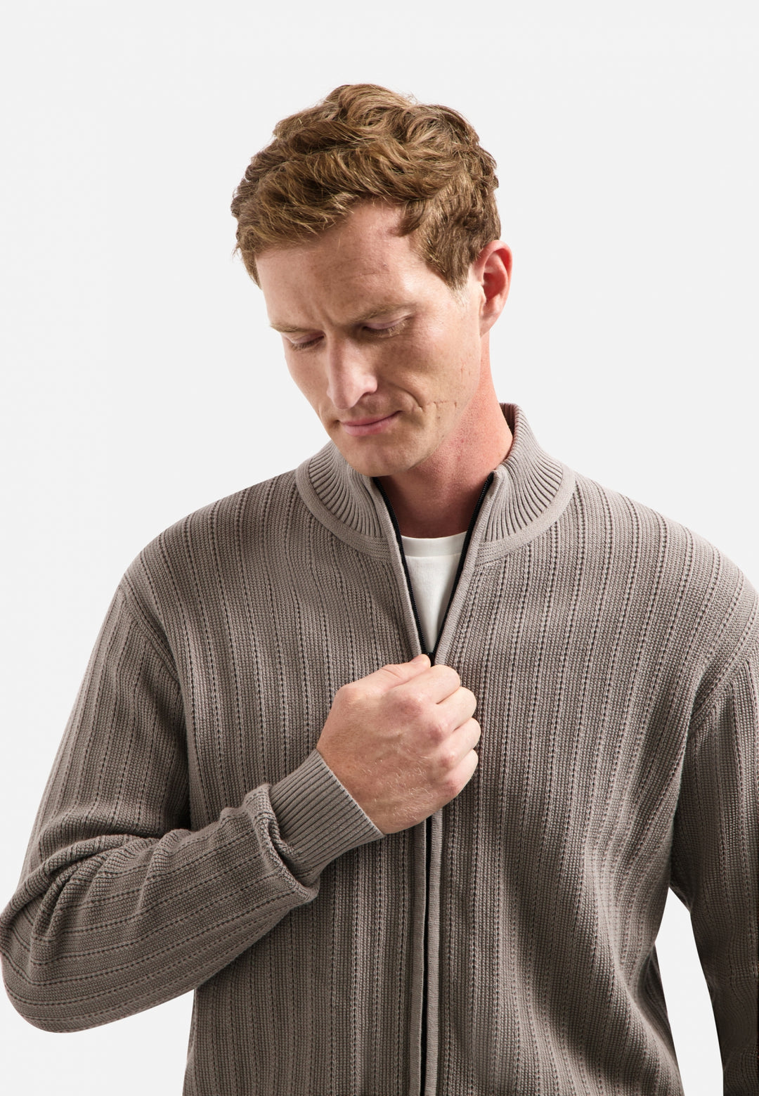 Cardigan Full Zip Relief, Clay 018 Bild 4