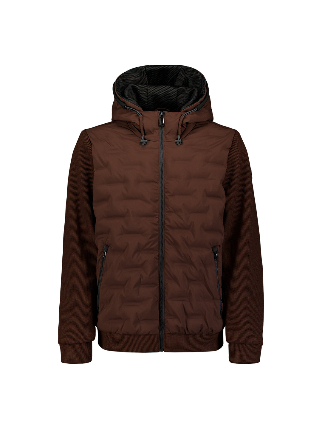 Jacket Short Fit Sealed Hooded Knitted Mix, Dark Brown 042 Bild 5